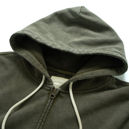 (JK410) Washed Zip Up Jacket