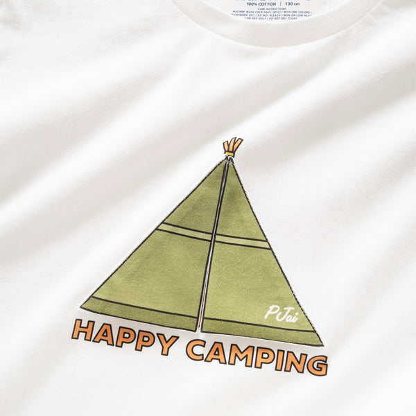 (ZT1393) Kids Happy Camping Graphic Tee