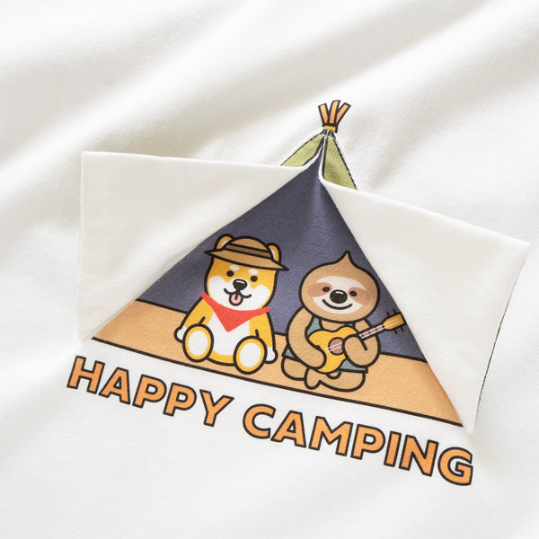 (ZT1393) Kids Happy Camping Graphic Tee