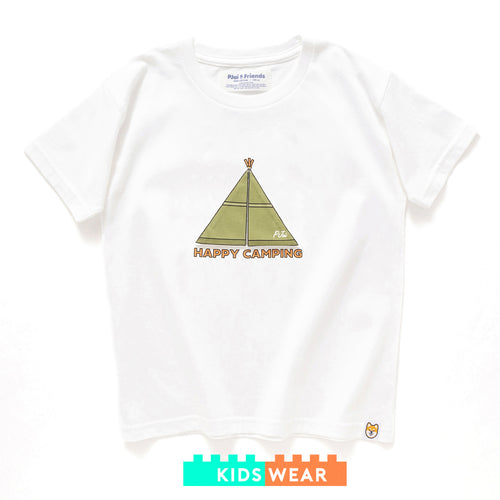 (ZT1393) Kids Happy Camping Graphic Tee