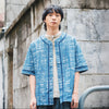 (ST457) Jacquard Denim Baseball Shirt