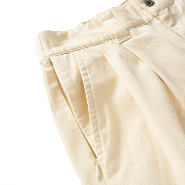 (PT342) 2 Tucks Cotton Twill Pants