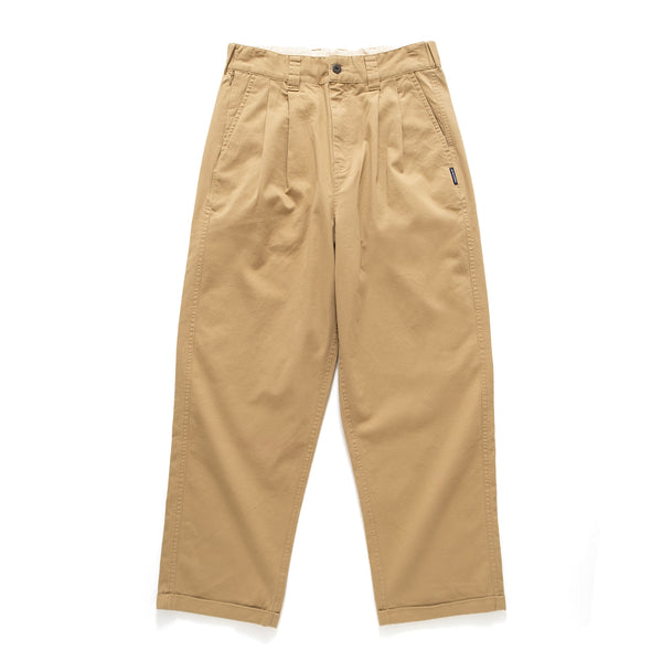 (PT342) 2 Tucks Cotton Twill Pants