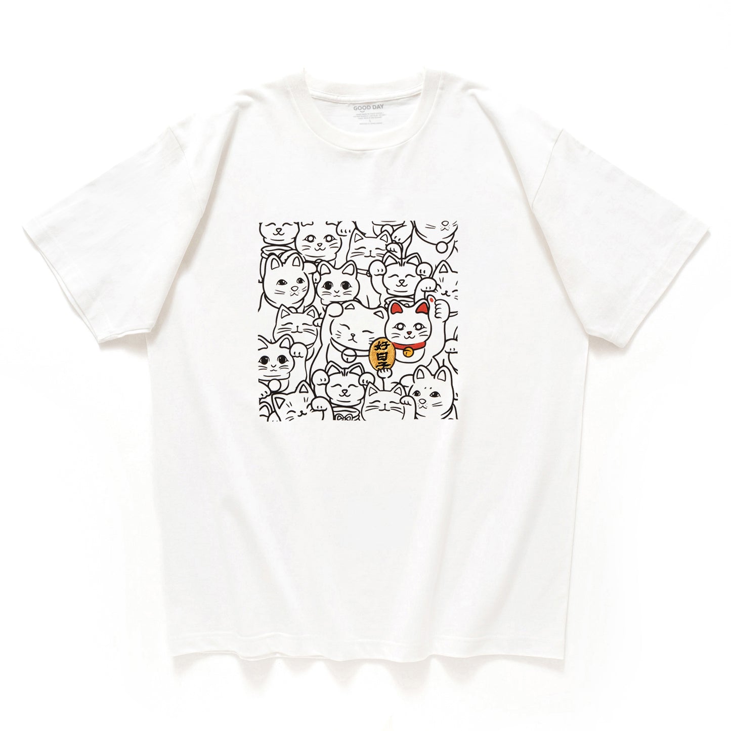 (ZT1607) 招財貓繡花Tee