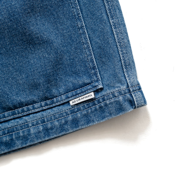 (SP332) Heavy Wash Denim Double Knee Shorts