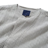 (ST258) Stripe Collarless Shirt
