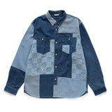 (ST308) Denim Patchwork Shirt