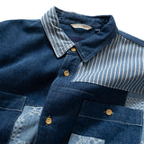(ST308) Denim Patchwork Shirt