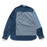 (ST308) Denim Patchwork Shirt