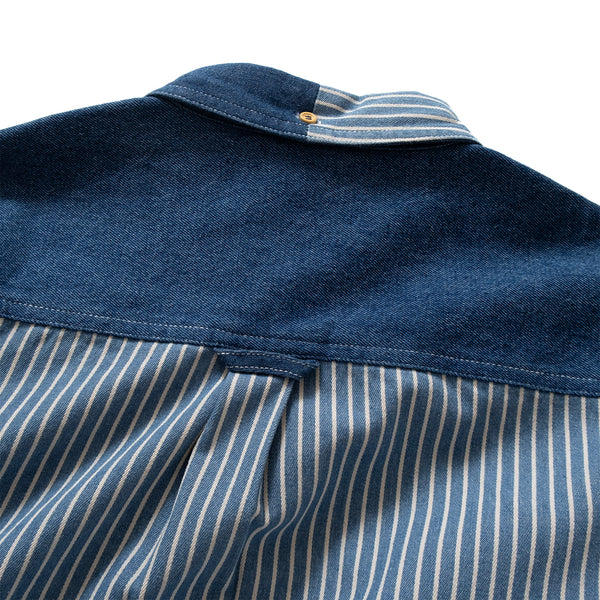 (ST308) Denim Patchwork Shirt