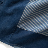 (ST308) Denim Patchwork Shirt