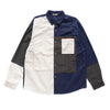 (ST309) Button Down Patchwork Shirt