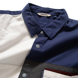 (ST309) Button Down Patchwork Shirt