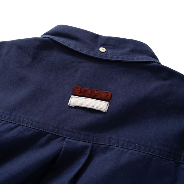 (ST309) Button Down Patchwork Shirt