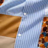 (ST312) Stripe Patchwork Shirt