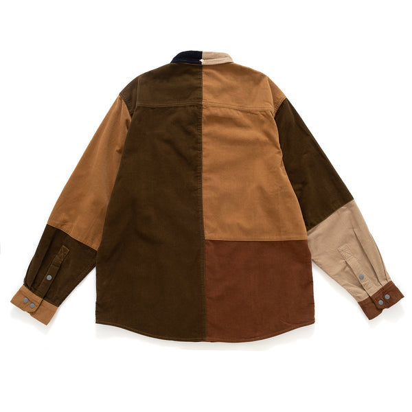 (ST335) Corduroy Patchwork Shirt
