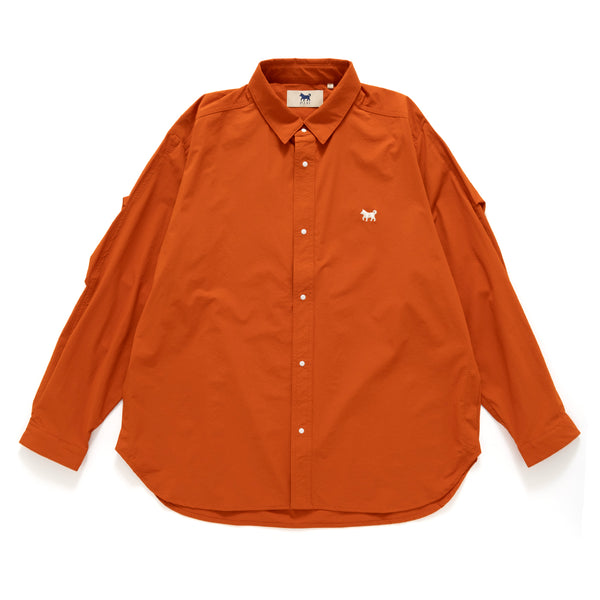 (ST377) Logo Embroidery Split Hem Shirt