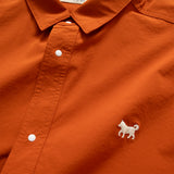 (ST377) Logo Embroidery Split Hem Shirt