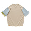 (TP1096) Colorblock Roll Sleeve Tee