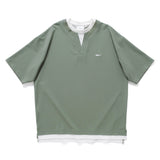 (TP1560) Fake Layer V Neck Tee