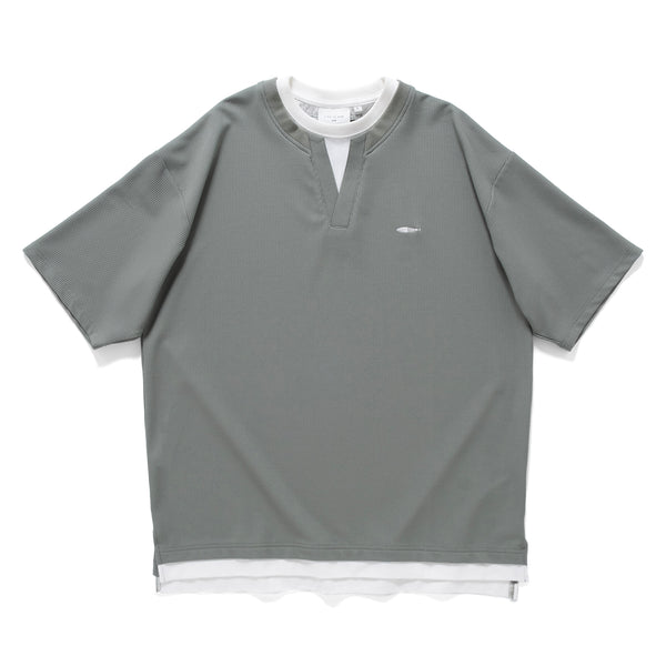 (TP1560) Fake Layer V Neck Tee