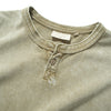 (TP1578) Washed Henley Neck Tee
