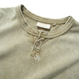 (TP1578) Washed Henley Neck Tee