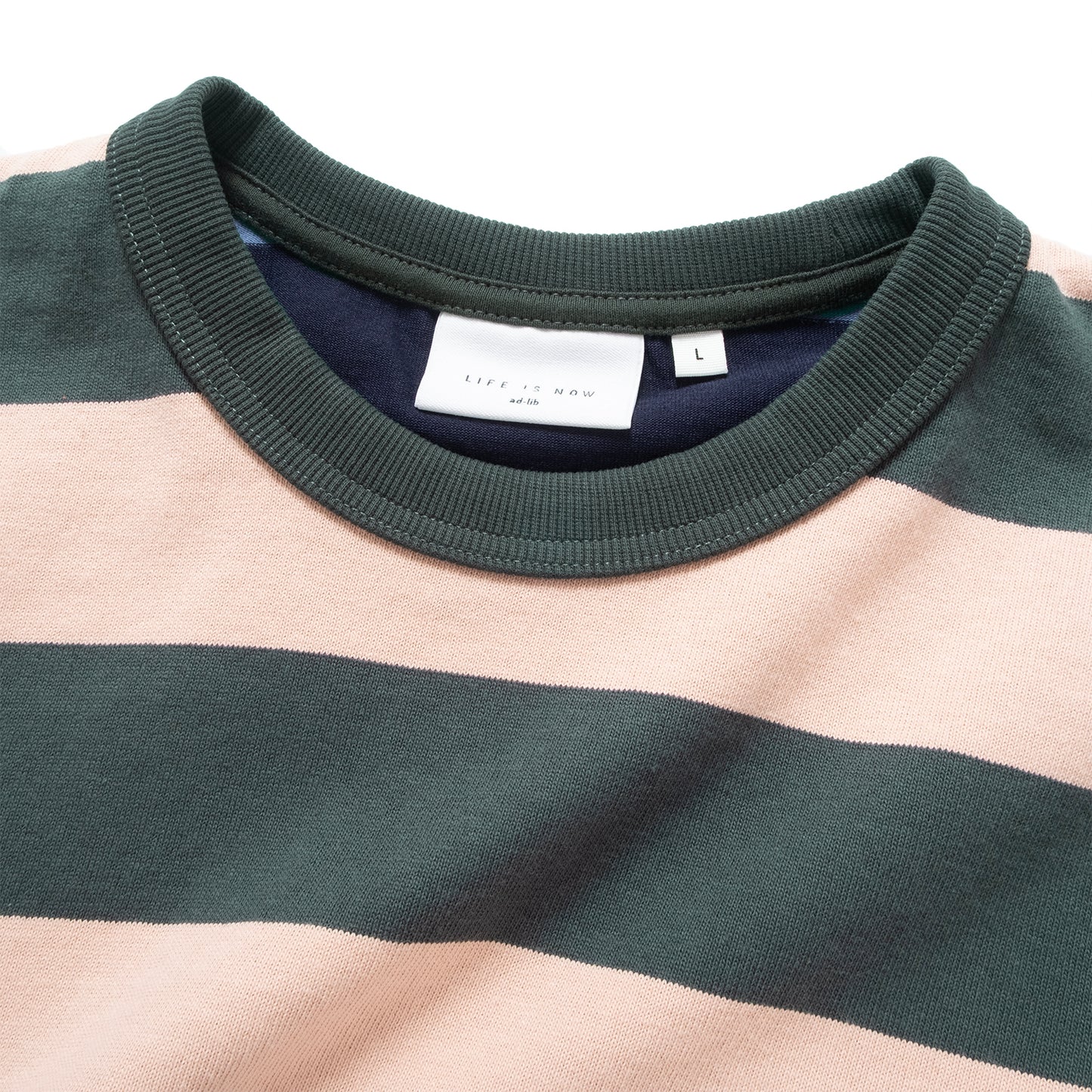 (TP1883) Contrast Stripes Graphic Patch Tee