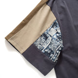(YT1200) Paisley Sleeves Patchwork Tee