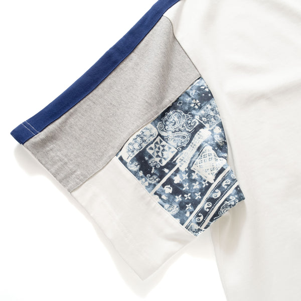 (YT1200) Paisley Sleeves Patchwork Tee