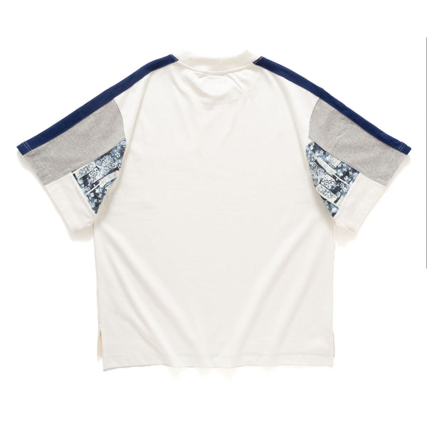 (YT1200) Paisley Sleeves Patchwork Tee