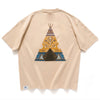 (ZT1129) Native American Tent Graphic Pocket Tee