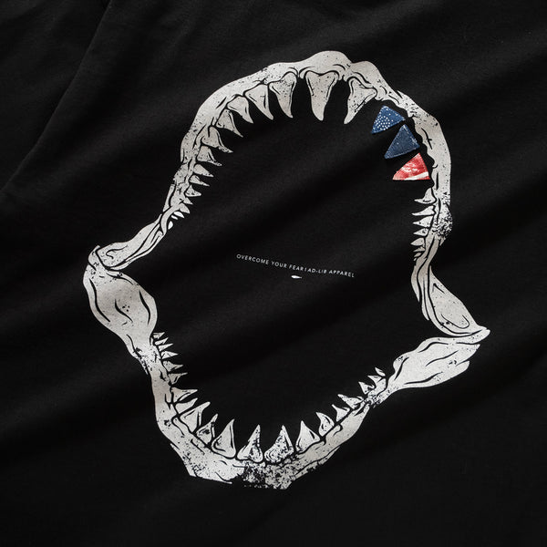 (ZT1192) Shark Teeth Patchwork Graphic Tee