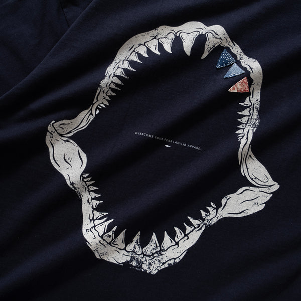 (ZT1192) Shark Teeth Patchwork Graphic Tee
