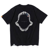 (ZT1192) Shark Teeth Patchwork Graphic Tee