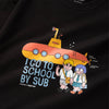 (ZT1196) I Go To School By Sub Graphic Tee