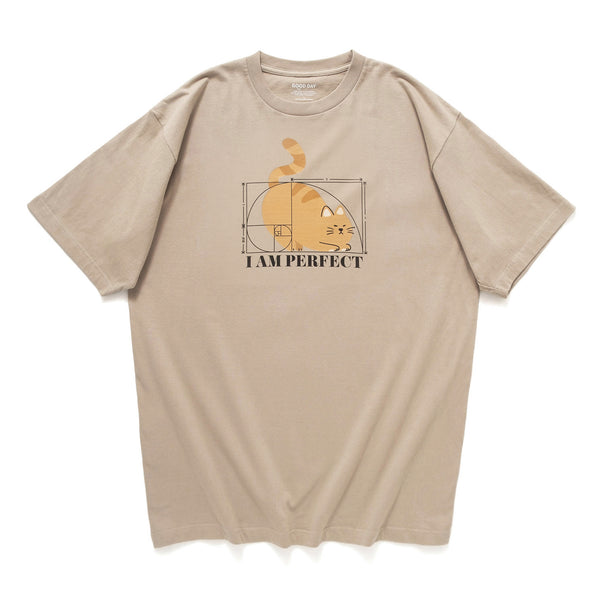 (ZT1214) Golden Ratio Perfect Meow Graphic Tee
