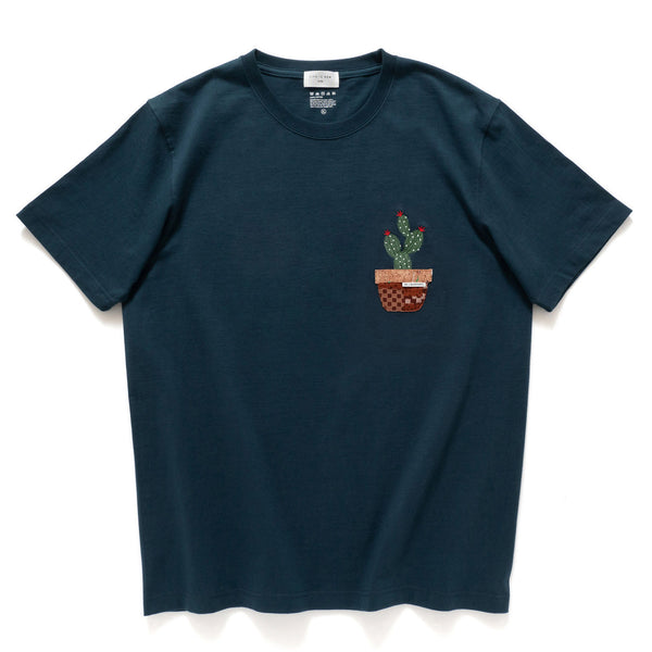 (ZT1216) Cactus Embroidery Pocket Tee