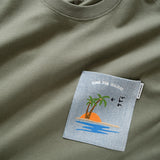 (ZT1227) Palm Tree Embroidery Pocket Tee