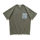 (ZT1227) Palm Tree Embroidery Pocket Tee