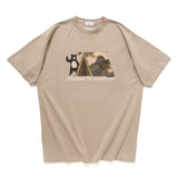 (ZT1248) Camouflage Tent Bear Patchwork Tee