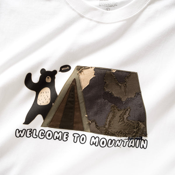(ZT1248) Camouflage Tent Bear Patchwork Tee