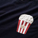 (ZT1250) Popcorn Graphic Patchwork Tee