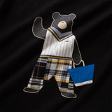 (ZT1252) Ivy Bear Patchwork Graphic Tee