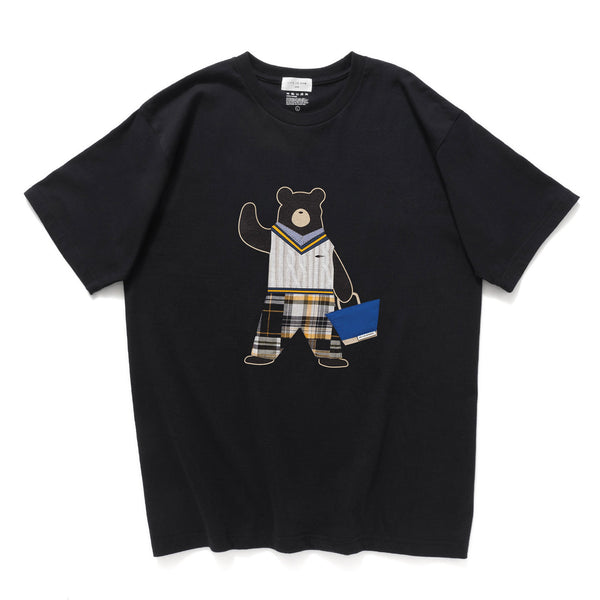 (ZT1252) Ivy Bear Patchwork Graphic Tee