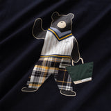 (ZT1252) Ivy Bear Patchwork Graphic Tee