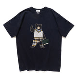 (ZT1252) Ivy Bear Patchwork Graphic Tee