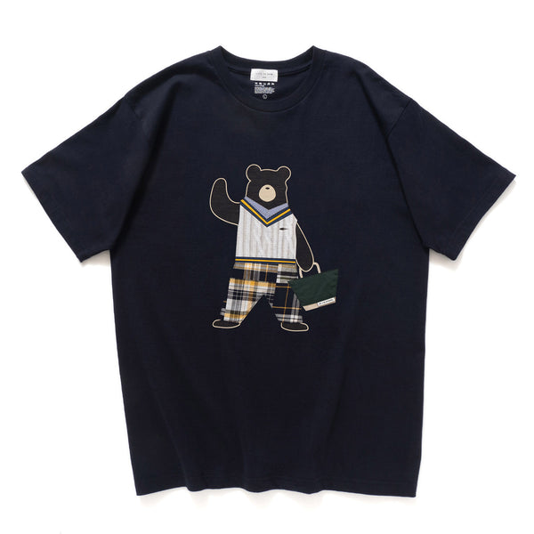 (ZT1252) Ivy Bear Patchwork Graphic Tee