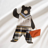 (ZT1252) Ivy Bear Patchwork Graphic Tee