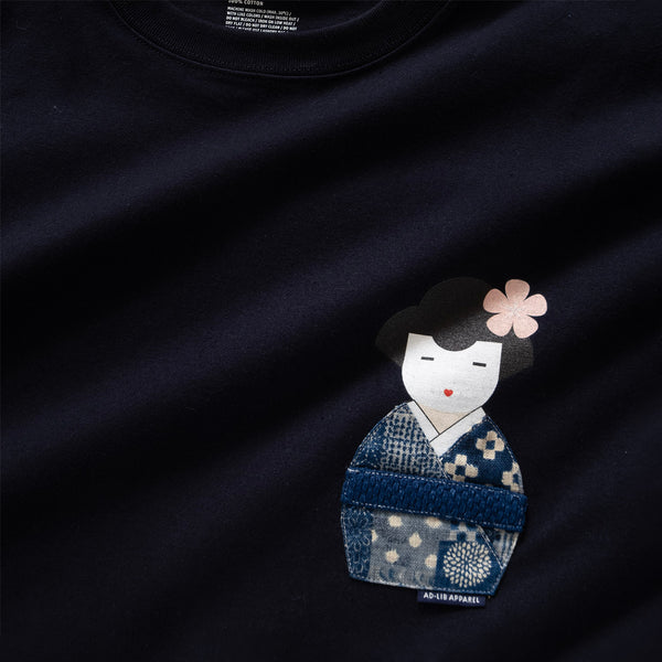 (ZT1261) Japanese Doll Patchwork Graphic Tee